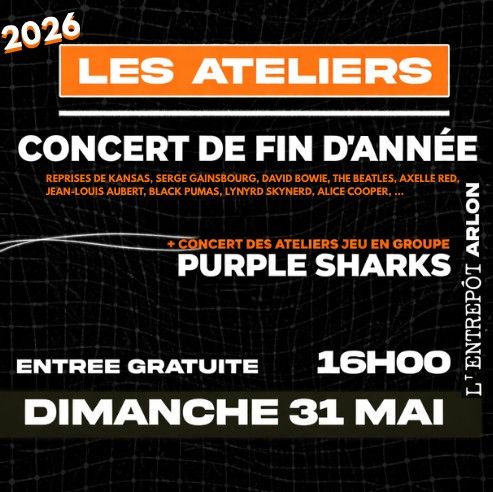 Affiche officielle Concert de fin d'annee des Ateliers 2026